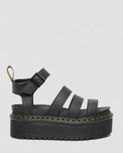 Sandales plateformes Quad Blaire en cuir Hydro in Noir