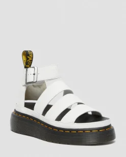 Sandales plateformes Quad Clarissa II en cuir Milled Nappa in Blanc
