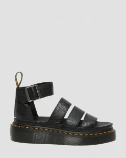 Sandales plateformes Quad Clarissa II en cuir Milled Nappa in Noir