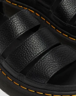 Sandales plateformes Quad Clarissa II en cuir Milled Nappa in Noir