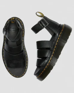 Sandales plateformes Quad Clarissa II en cuir Milled Nappa in Noir