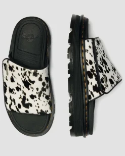 Sandales plateformes Zebzag en cuir Hair-On dalmatien in Crème & Noir