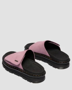 Sandales plateformes Zebzag en daim in Rose Poudré