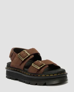 Sandales plateformes Zebzag en nubuck in Marron Sépia