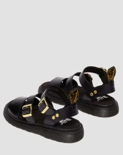 Sandales spartiates Gryphon en cuir Atlas in Noir