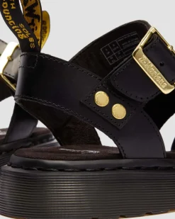 Sandales spartiates Gryphon en cuir Atlas in Noir