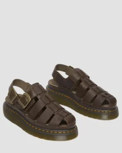 Sandales Wrenlie Fisherman en cuir Grizzly in Marron Foncé