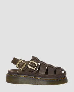 Sandales Wrenlie Fisherman en cuir Grizzly in Marron Foncé