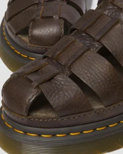 Sandales Wrenlie Fisherman en cuir Grizzly in Marron Foncé