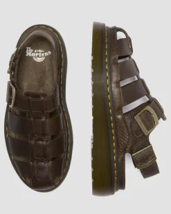 Sandales Wrenlie Fisherman en cuir Grizzly in Marron Foncé