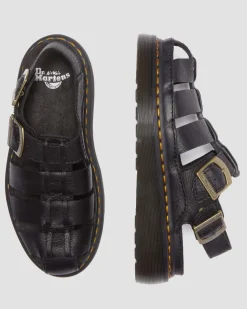 Sandales Wrenlie Fisherman en cuir Grizzly in Noir