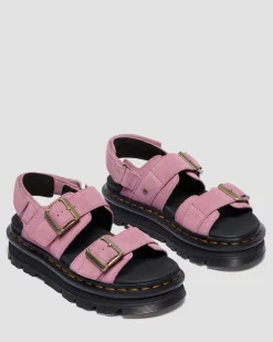 Sandales Zebzag en daim in Rose Poudré